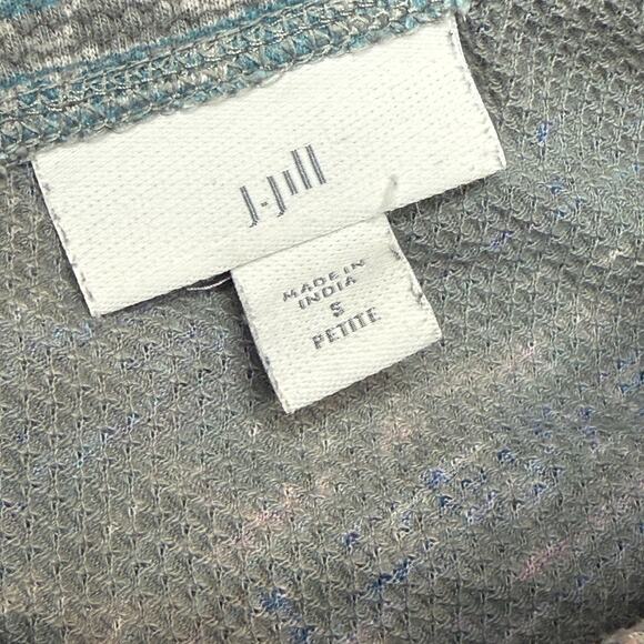 J. Jill Fair Isle Thermal Waffle Knit L/S Top Petite S Boat Neck 185292 Pockets - Picture 6 of 8